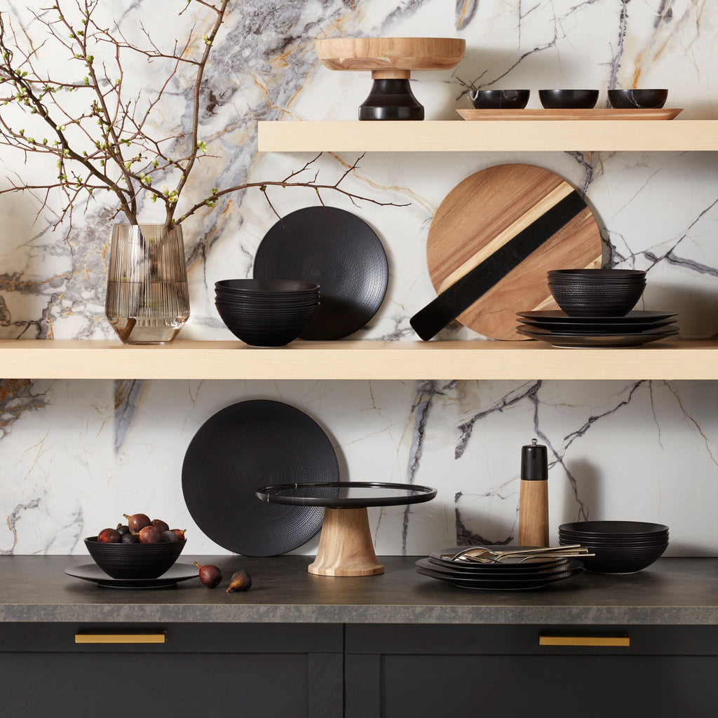 Lenox LX Collective Black 12-Piece Dinnerware Set, porcelain (view 7)