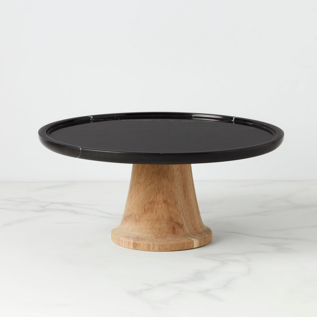 Lenox LX Collective Cake Plate, marble/wood
