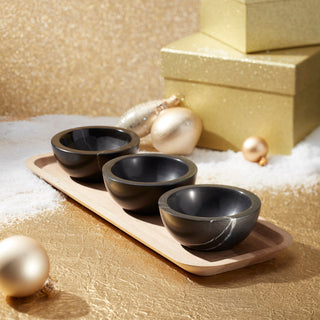 Lenox LX Collective Tray with 3 Dip Bowls, marble/wood (view 17)