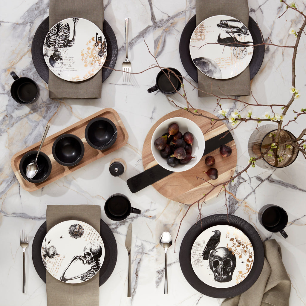 Lenox LX Collective Tray with 3 Dip Bowls, marble/wood (view 20)