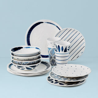Lenox Blue Bay Melamine 16-Piece Dinnerware Set, melamine