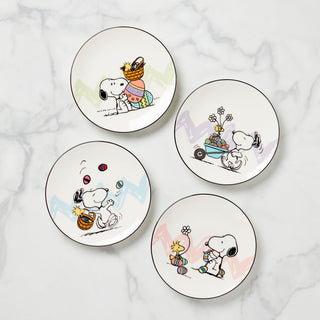 Lenox Snoopy Easter Accent Plates, Set of 4, porcelain