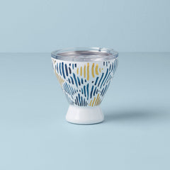 Lenox Blue Bay Ikat Stainless Steel Cocktail Tumbler, stainless steel