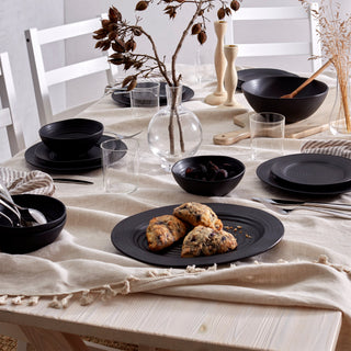 Oneida Ridge Black 12-Piece Dinnerware Set, stoneware (view 4)