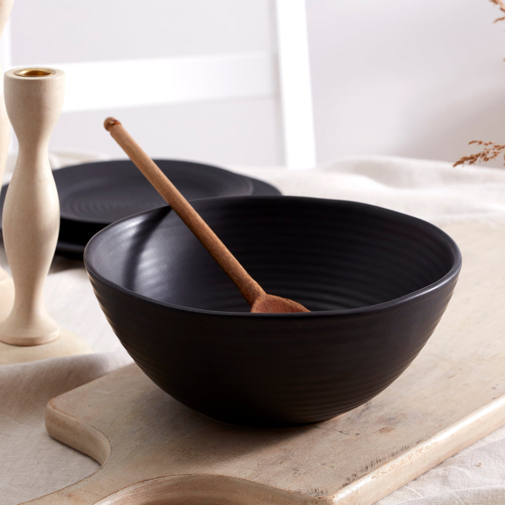 Oneida Ridge Black 12-Piece Dinnerware Set, stoneware (view 17)