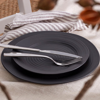 Oneida Ridge Black 12-Piece Dinnerware Set, stoneware (view 14)