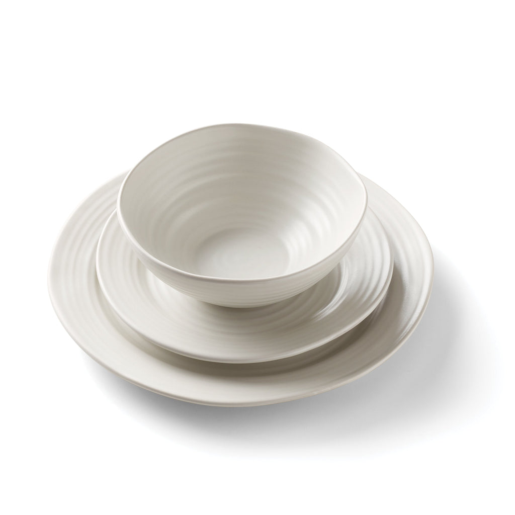 Oneida Ridge White 12-Piece Dinnerware Set, stoneware (view 5)