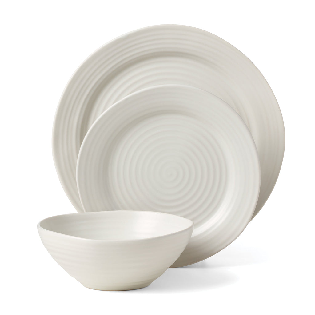 Oneida Ridge White 12-Piece Dinnerware Set, stoneware (view 4)