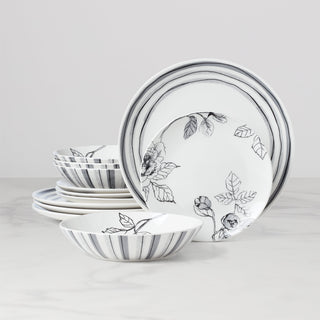 Oneida Sketchbook 12-Piece Dinnerware Set, porcelain