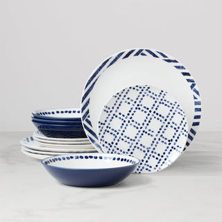 Oneida Harbour 12-Piece Dinnerware Set, porcelain