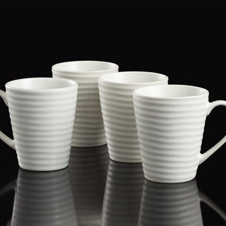 Oneida Ridge White Mugs, Set of 4, stoneware (view 3)