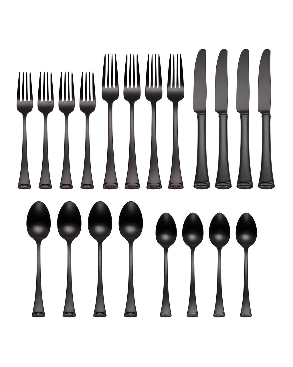 Lenox Portola Black Satin 20-Piece Flatware Set, 18/10 stainless steel (view 2)
