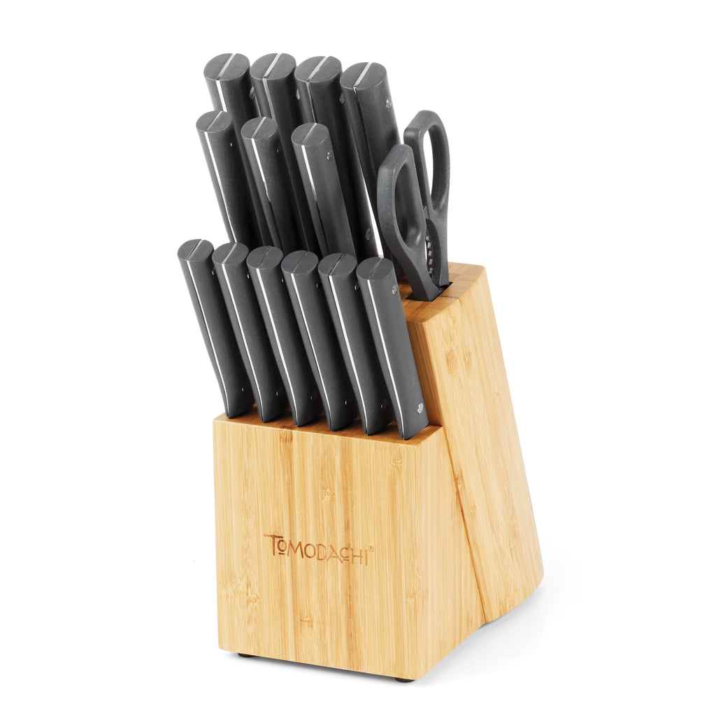 Hampton Forge Harvest Slate 15-Piece Cutlery Block Set, plastic/stainless-steel