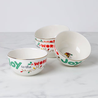 Lenox Snoopy Christmas All-Purpose Bowls, Set of 4, porcelain