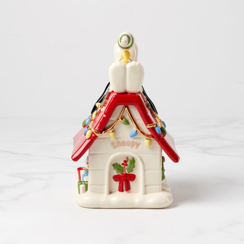 Lenox Snoopy Christmas Covered Candy Dish, porcelain (view 3)