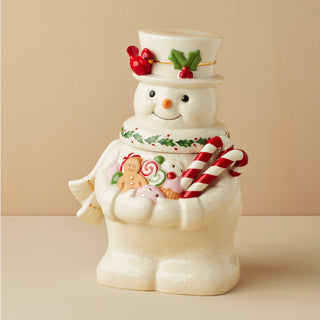 Lenox Happy Holly Days Snowman Cookie Jar, porcelain