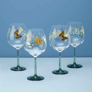 Lenox Butterfly Meadow Balloon Wine Glasses, Set of 4, glass