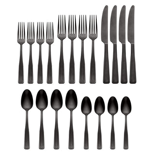Oneida Reid Black Vintage 20-Piece Flatware Set, 18/0 stainless steel (view 2)