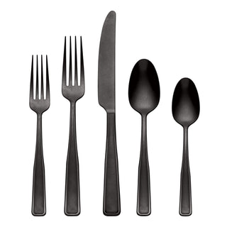 Oneida Reid Black Vintage 20-Piece Flatware Set, 18/0 stainless steel