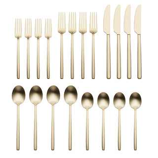 Oneida Dean Champagne Satin 20-Piece Flatware Set, 18/0 stainless steel (view 2)