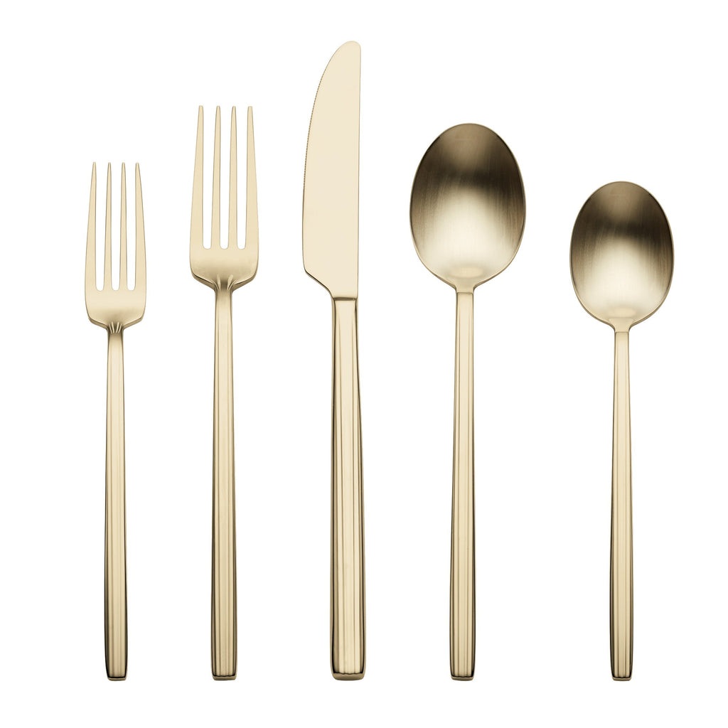 Oneida Dean Champagne Satin 20-Piece Flatware Set, 18/0 stainless steel