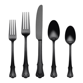 Oneida James Street Black Satin 20-Piece Flatware Set, 18/0 stainless steel