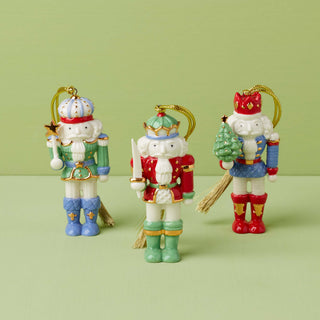 Lenox Nutcracker 3-Piece Ornament Set, porcelain