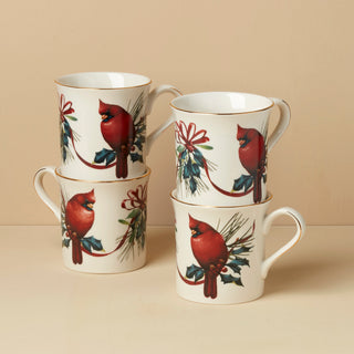 Lenox Winter Greetings Mugs, Set of 4, porcelain