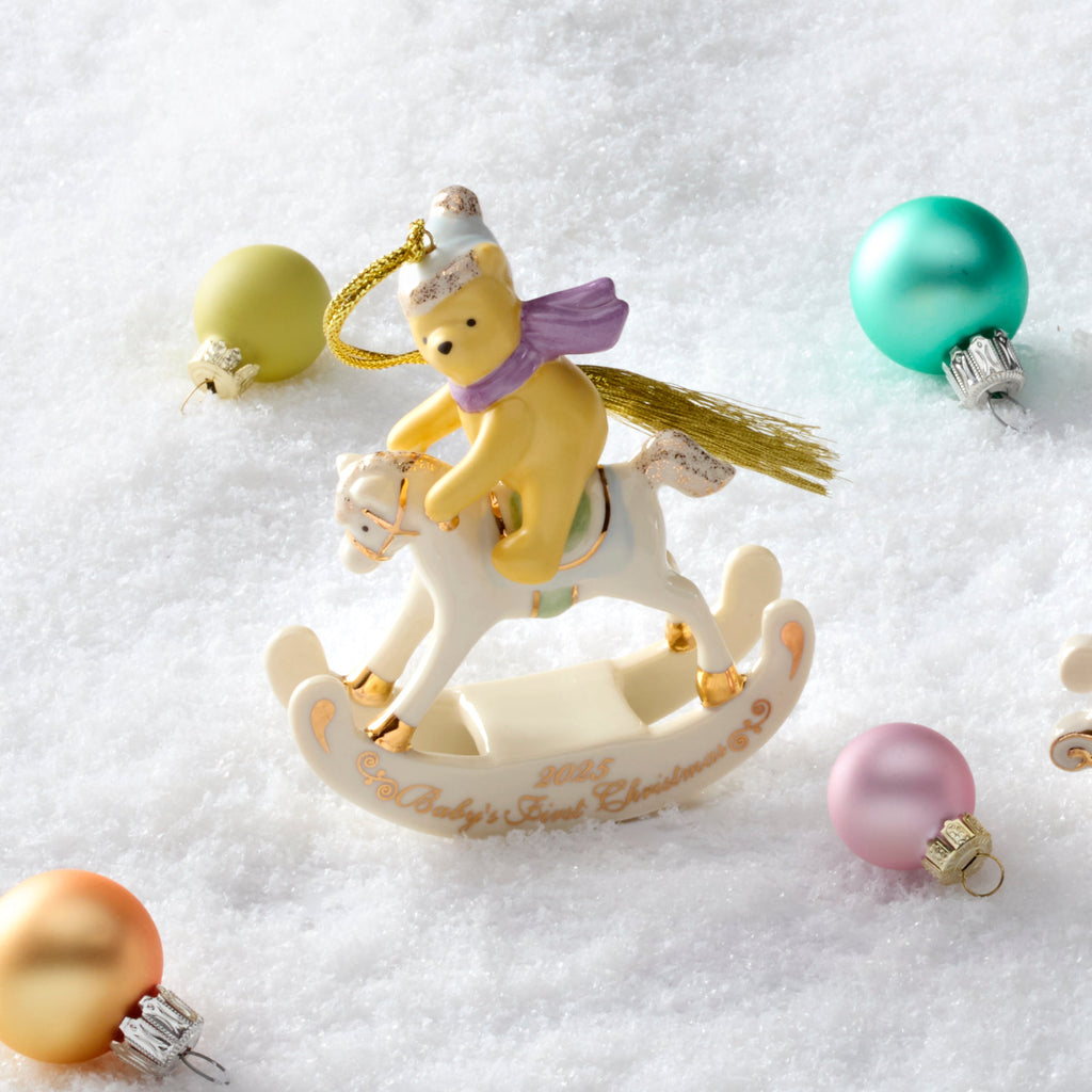Lenox 2025 Winnie The Pooh Baby's 1st Christmas Ornament, porcelain (view 3)