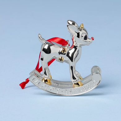 Lenox 2025 Baby's 1st Christmas Rudolph Ornament, silverplate/resin