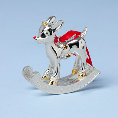 Lenox 2025 Baby's 1st Christmas Rudolph Ornament, silverplate/resin (view 2)