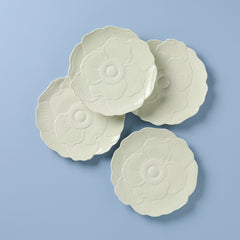 Lenox Butterfly Meadow Floral Green Accent Plates, Set of 4, porcelain