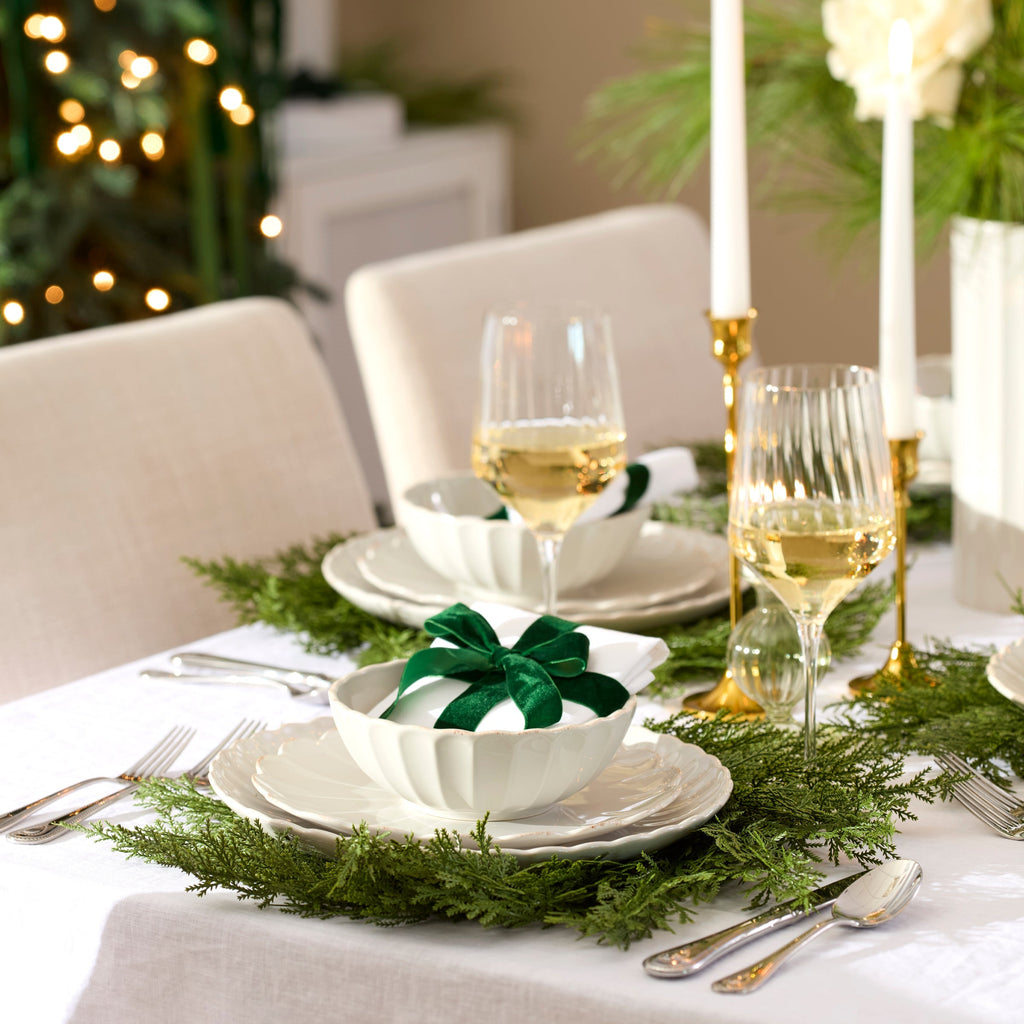 Lenox French Perle Scallop White 12-Piece Dinnerware Set, stoneware (view 4)