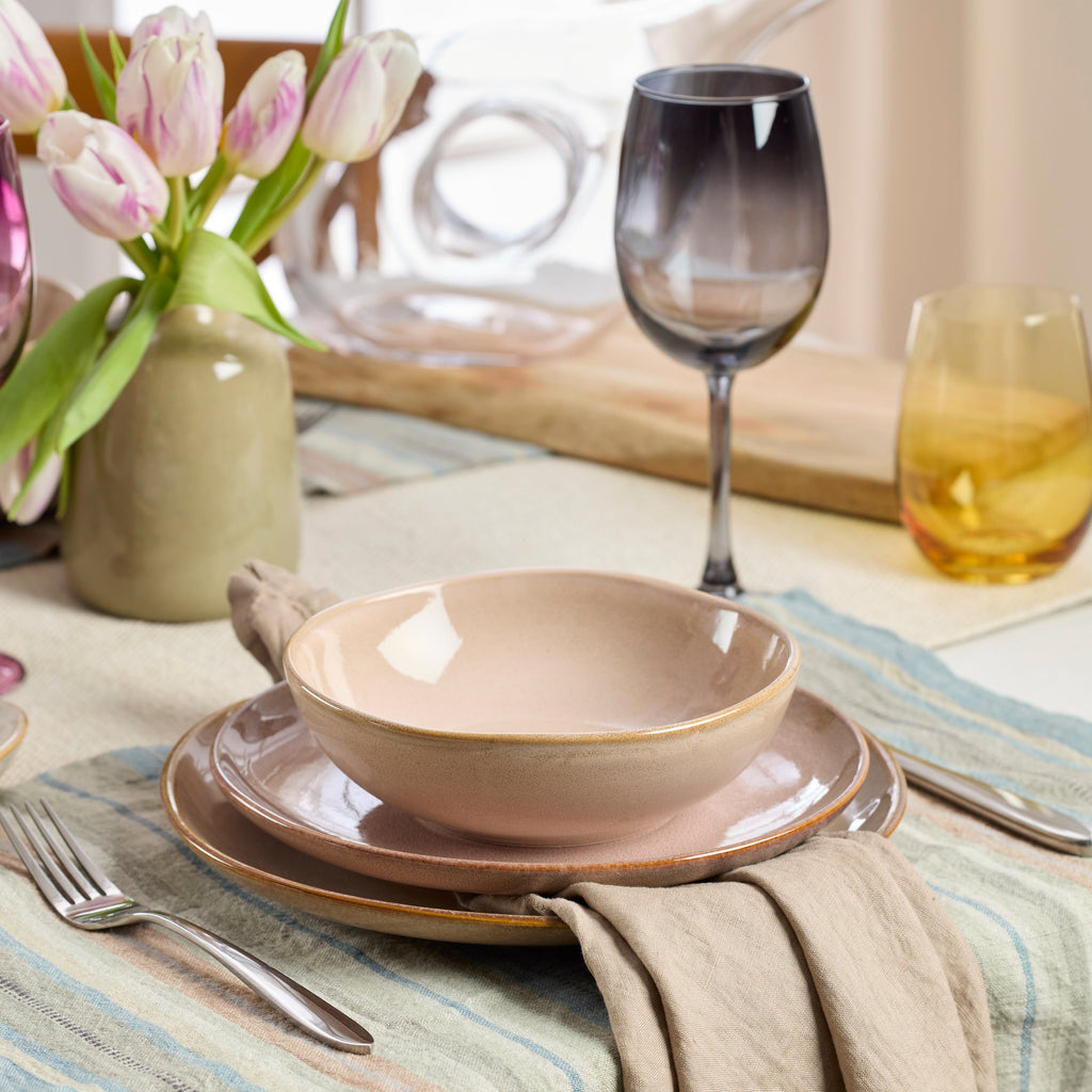 Oneida Organic Shades Clay 12-Piece Dinnerware Set, stoneware (view 3)