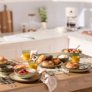 Oneida Organic Shades Sage Green 12-Piece Dinnerware Set, stoneware (view 3)