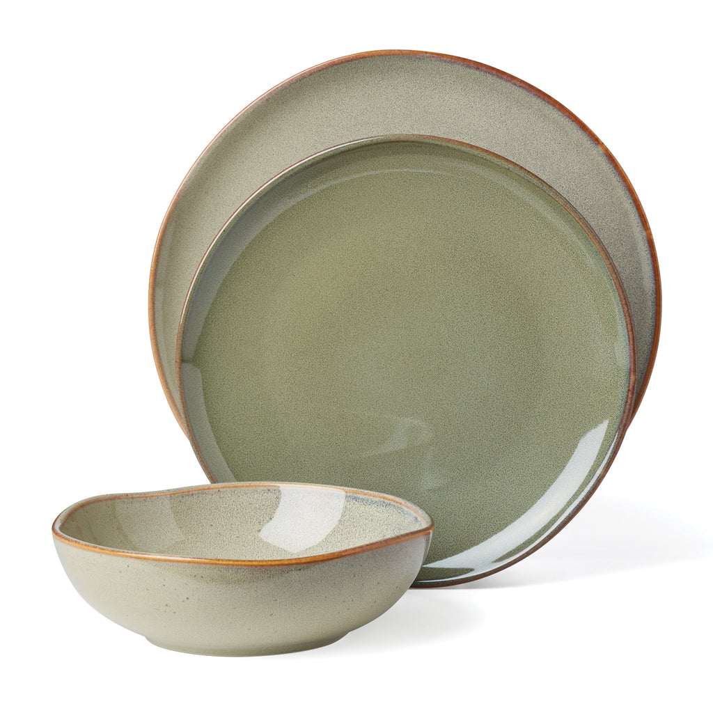 Oneida Organic Shades Sage Green 12-Piece Dinnerware Set, stoneware (view 7)