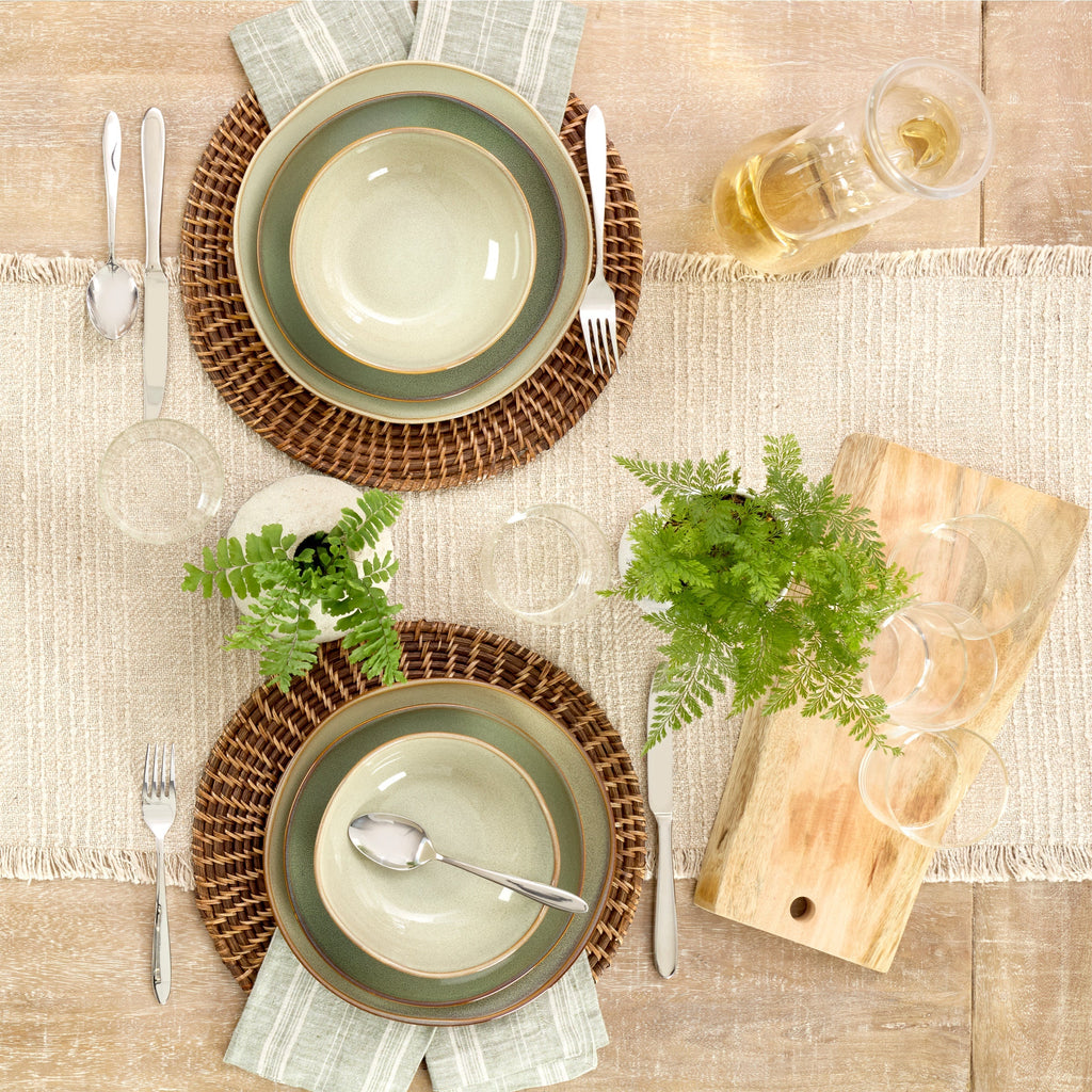 Oneida Organic Shades Sage Green 12-Piece Dinnerware Set, stoneware (view 6)