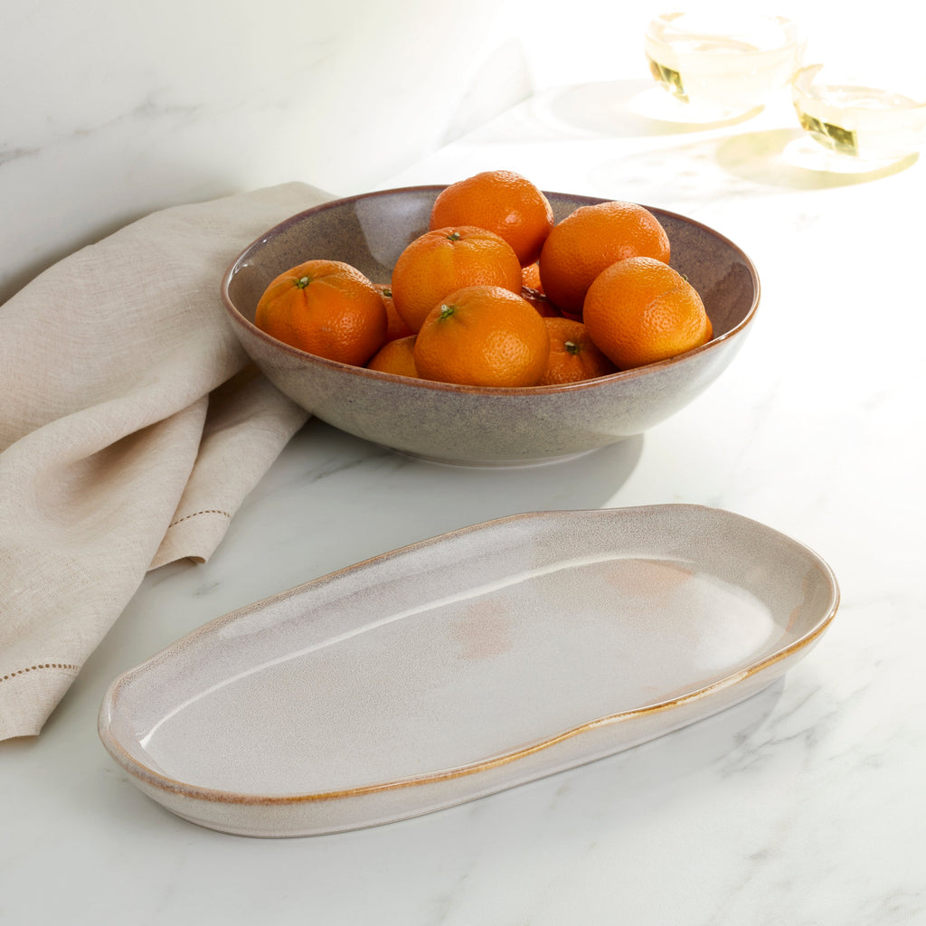 Oneida Organic Shades Oatmeal 2-Piece Serving Set, stoneware (view 2)