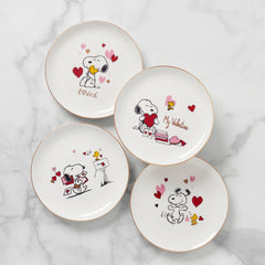 Lenox Snoopy Valentine's Day Accent Plates, Set of 4, porcelain
