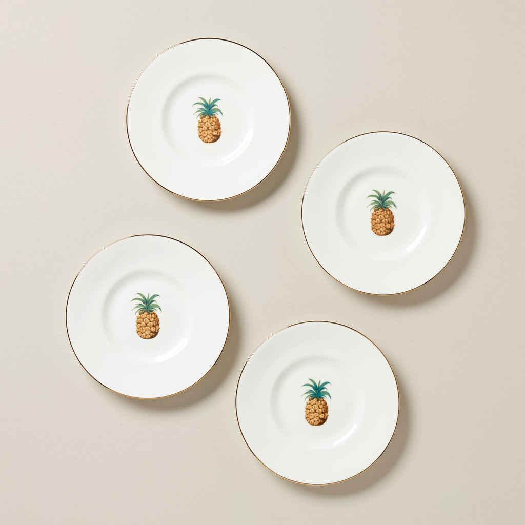 Lenox British Colonial Bamboo Dessert Plates, Set of 4, porcelain