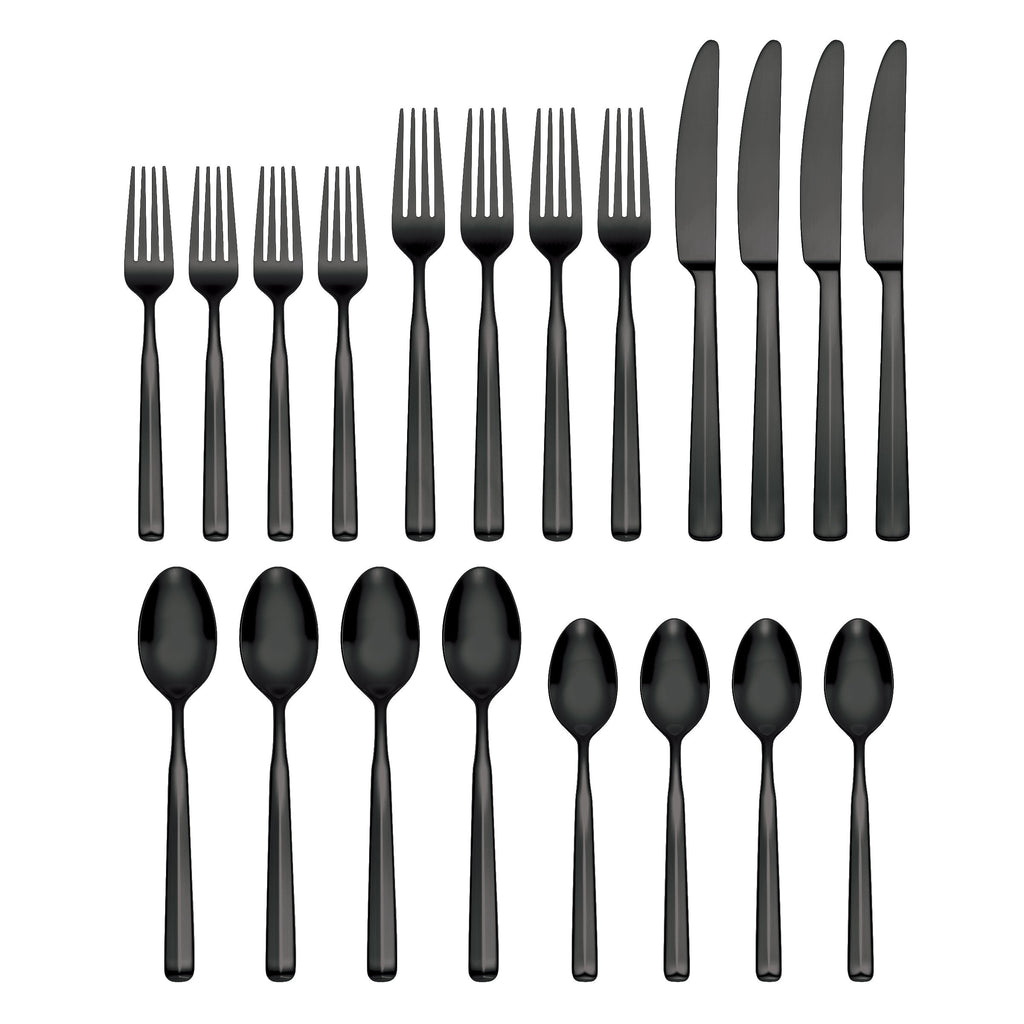 Oneida Ryder Black Satin 20-Piece Flatware Set, 18/0 stainless steel (view 2)