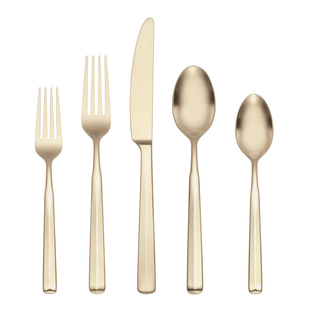 Oneida Ryder Champagne Satin 20-Piece Flatware Set, 18/0 stainless steel