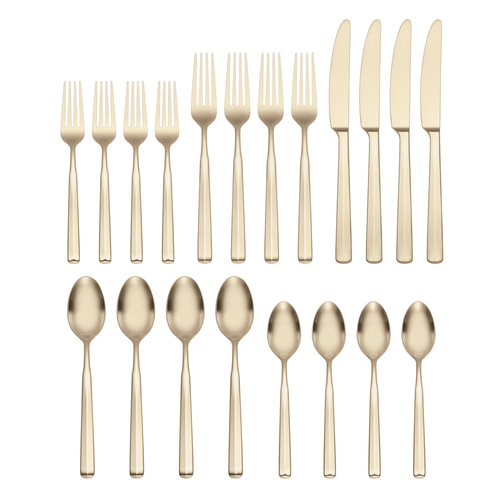 Oneida Ryder Champagne Satin 20-Piece Flatware Set, 18/0 stainless steel (view 3)