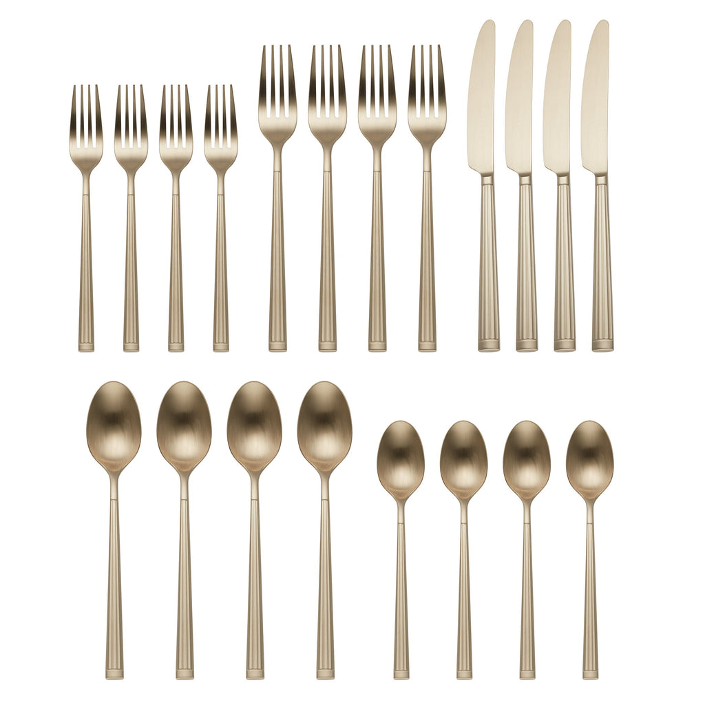 Oneida Robyn Champagne Mist Satin 20-Piece Flatware Set, 18/0 stainless steel (view 3)