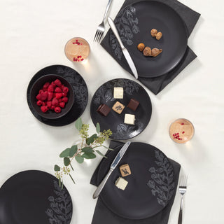 Oneida Roseto Charcoal 12-Piece Dinnerware Set, stoneware (view 3)