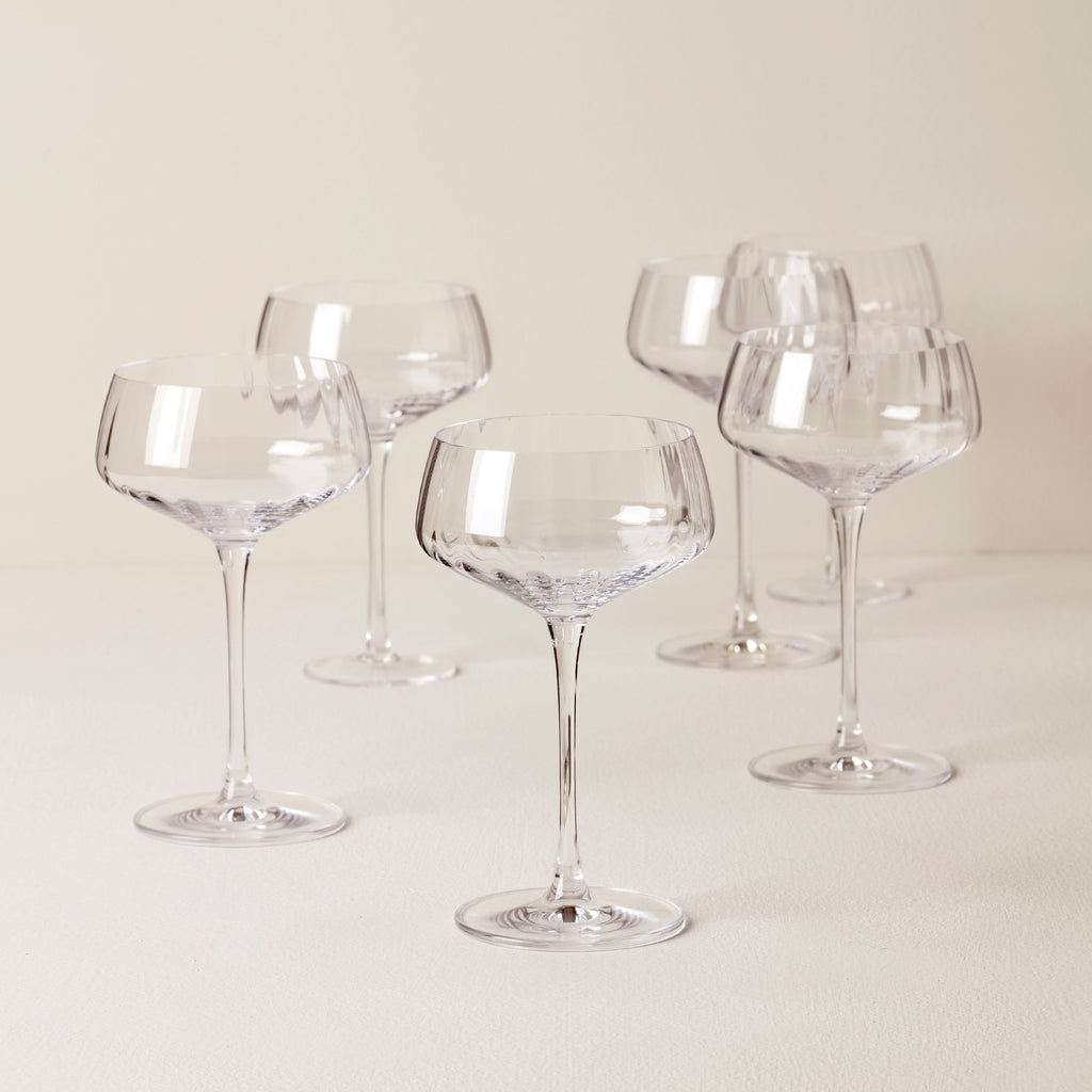 Lenox Tuscany Classics Angled Optic Coupe Glasses, Set of 6, european glass