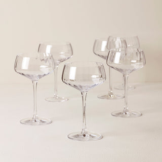 Lenox Tuscany Classics Angled Optic Coupe Glasses, Set of 6, european glass