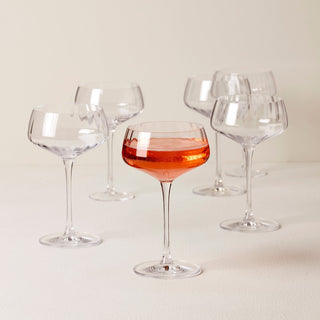 Lenox Tuscany Classics Angled Optic Coupe Glasses, Set of 6, european glass (view 2)