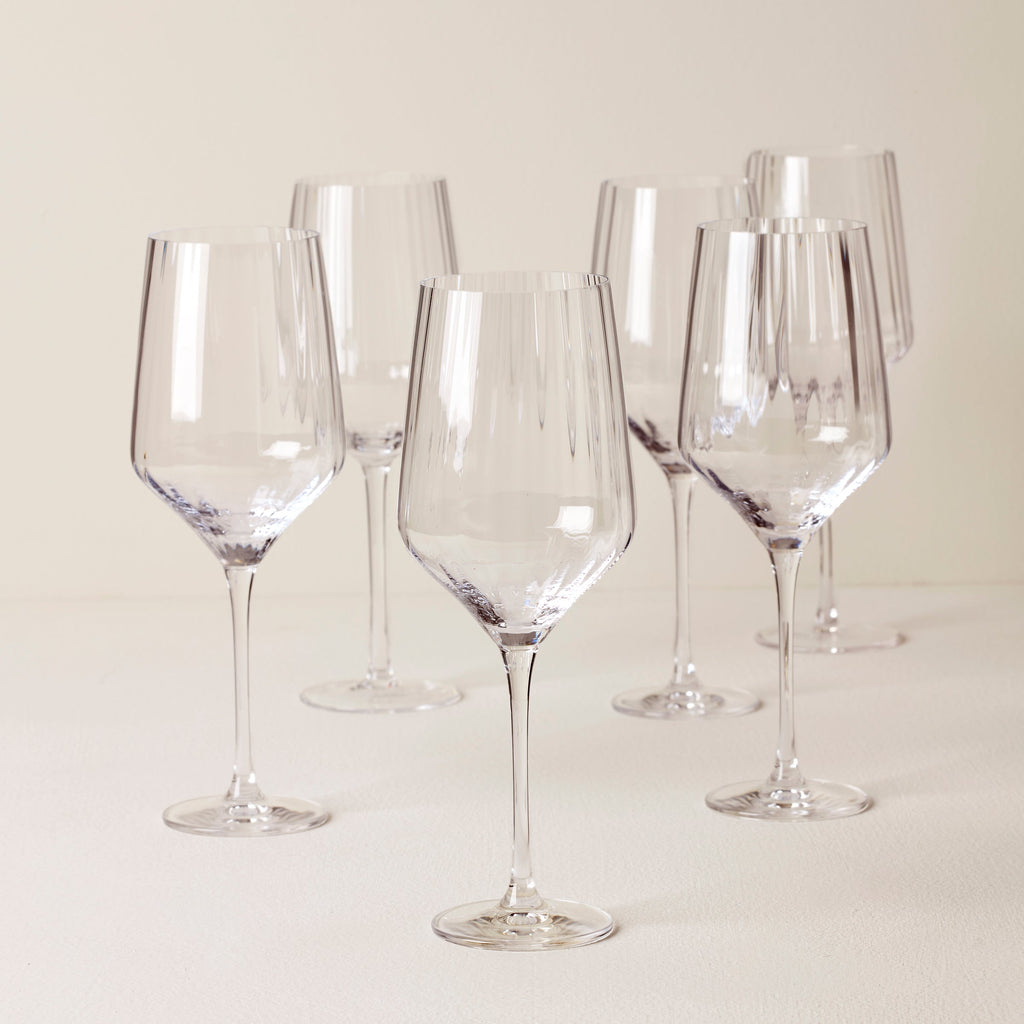 Lenox Tuscany Classics Angled Optic Wine Glasses, Set of 6, european glass