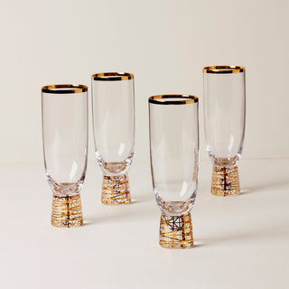 Lenox Tuscany Classics Gold Frost Flute Glasses, Set of 4, glass